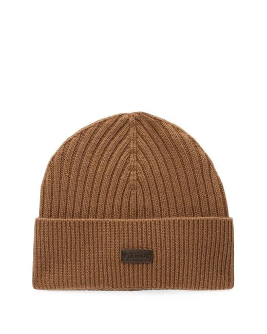 Herno Gerippte Beanie in Brown für Herren