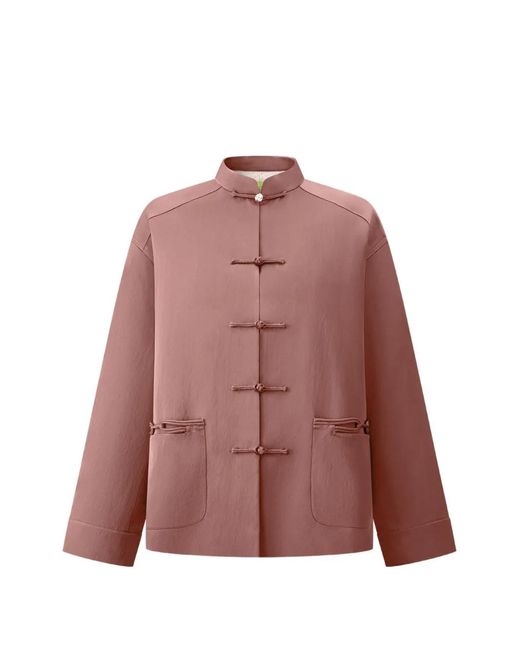 Shanghai Tang Pink Knot Satin Tang Jacket
