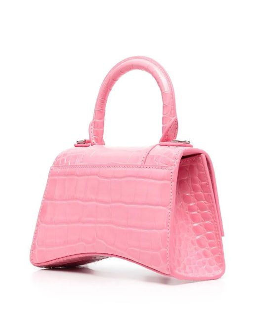 Balenciaga Pink Hourglass Xs Top-Handle Bag