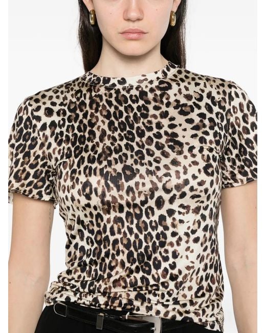 Marella White Haut Zinnia À Motif Léopard