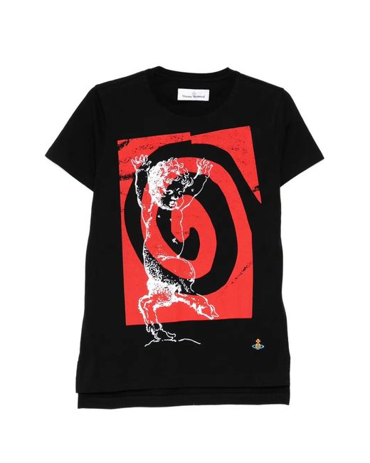 Vivienne Westwood Black T-Shirt Swirl Peru for men