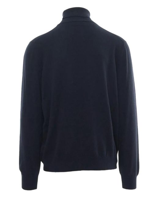 Gran Sasso Blue Turtleneck Wool Sweater for men