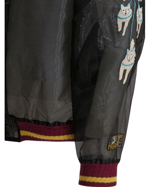 Kapital Black Manteau Zippé À Broderies for men