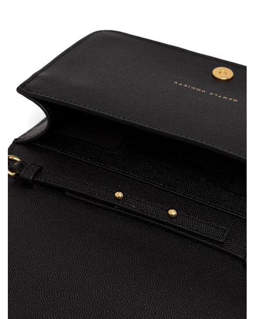 Trussardi Black Grainy Chain-Link Crossbody Bag