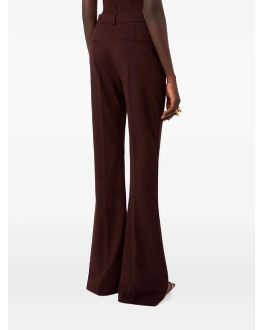 Sportmax Purple Pressed-Crease Flared Trousers
