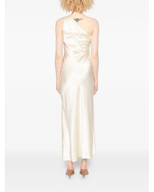 Patrizia Pepe White One-Shoulder Midi Dress