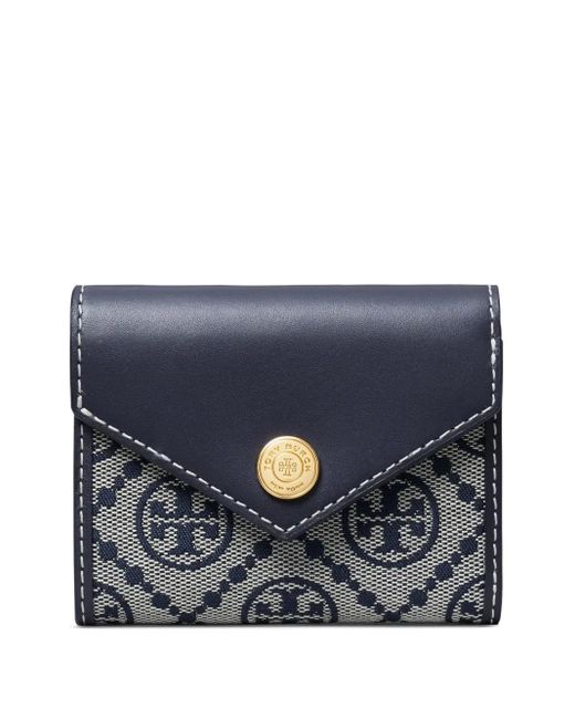 Tory Burch T モノグラム エンベロープ 財布 Blue