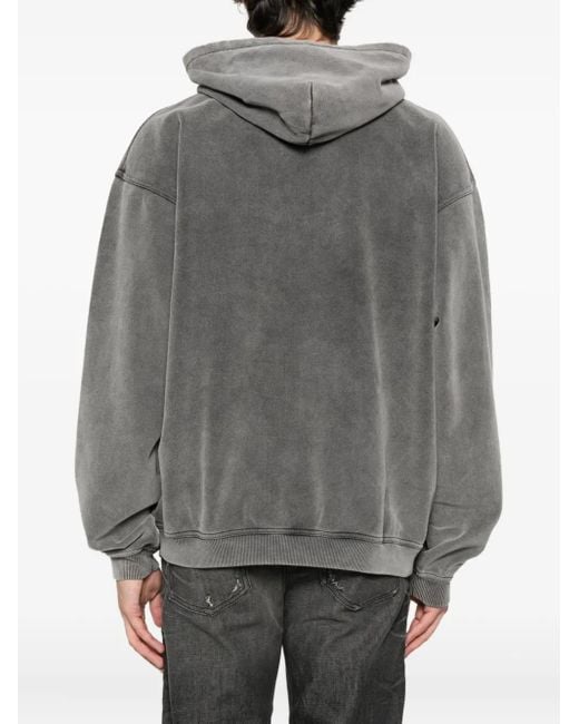 Sudadera de algodón con capucha y logo bordado Represent de hombre de color Gray