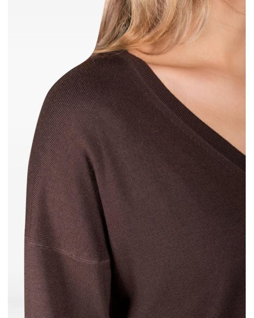 Moorer Brown V-Neck Sweater