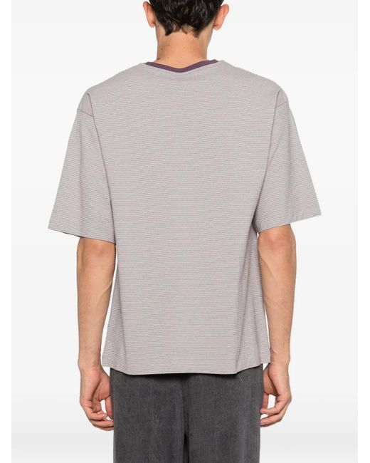 Kaptain Sunshine Purple Striped Crew-Neck T-Shirt for men