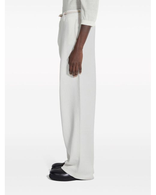 Pantalon droit à taille haute Zegna pour homme en coloris White
