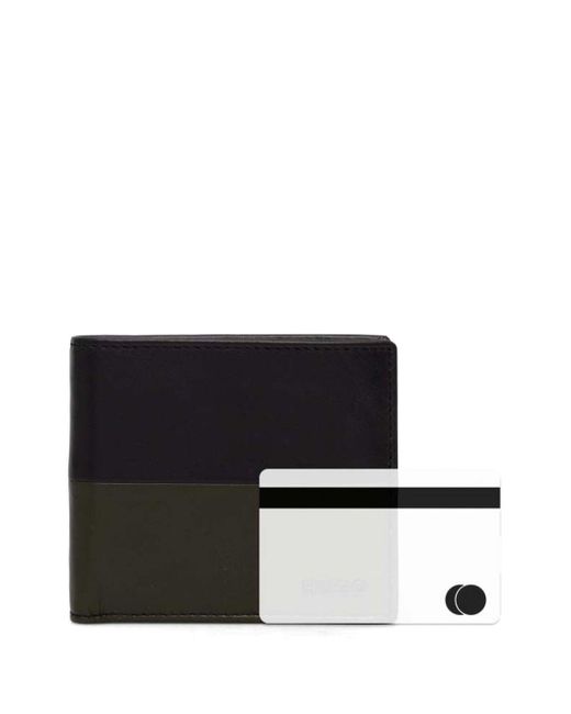 HUGO Black Two-Tone Leather Wallet for men