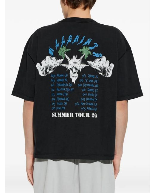 AllSaints Black Palm Ripper Crew-Neck T-Shirt for men