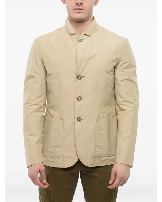 Woolrich Natural Button-Fastening Patch-Pocket Jacket for men