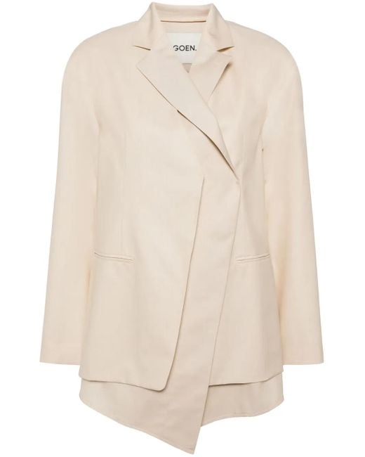 Goen.J Natural Layered Single-Breasted Blazer