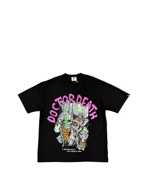 Warren Lotas Black Doctor Death Logo-Print T-Shirt for men