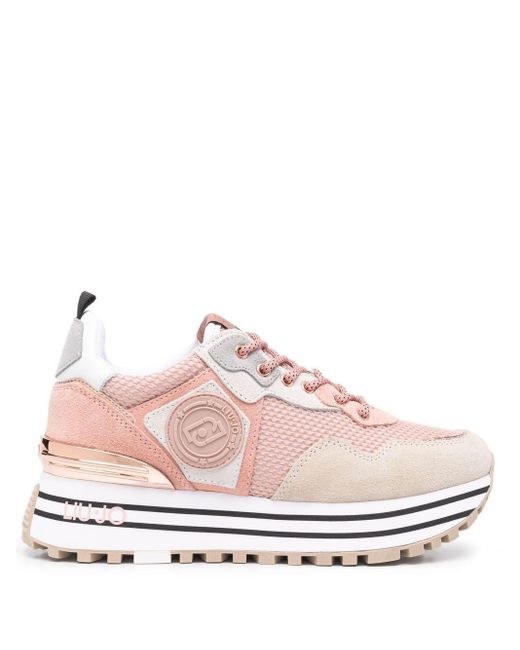 Liu Jo Leather Maxi Wonder Low-top Sneakers in Pink | Lyst Australia