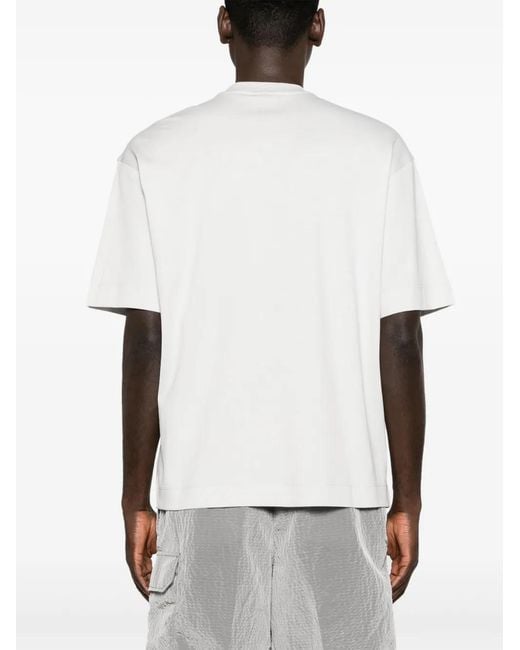 Emporio Armani White Logo Cotton T-Shirt for men