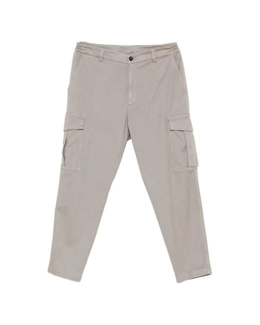 Eleventy Gray Flap-Pocket Trousers for men