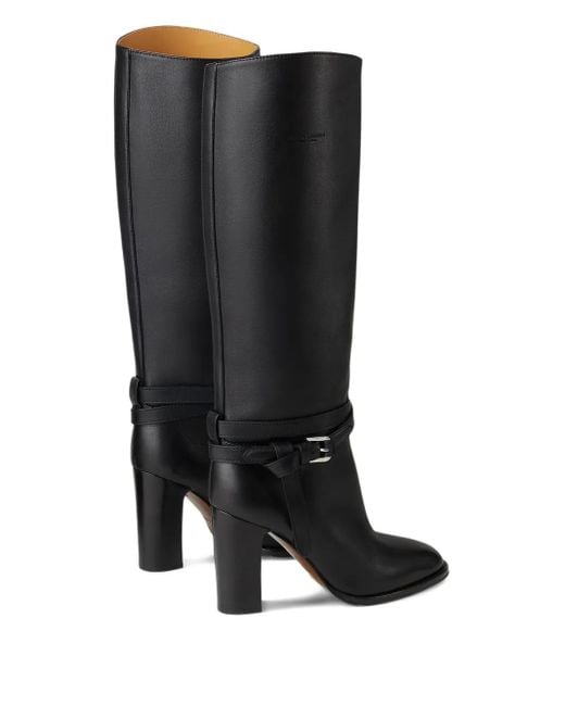 Ralph Lauren バックルストラップ ブーツ 90mm Black