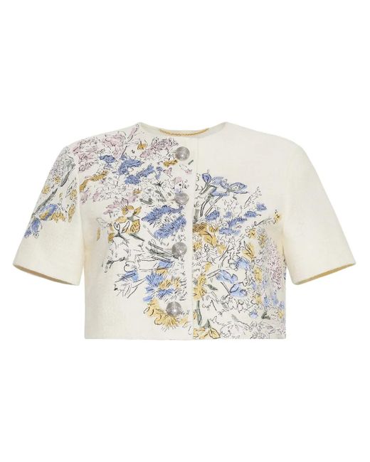 Adam Lippes White Jacke Mit Stickerei