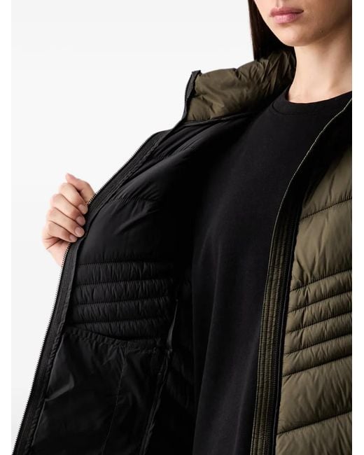 DKNY Black Hooded Quilted Jacket