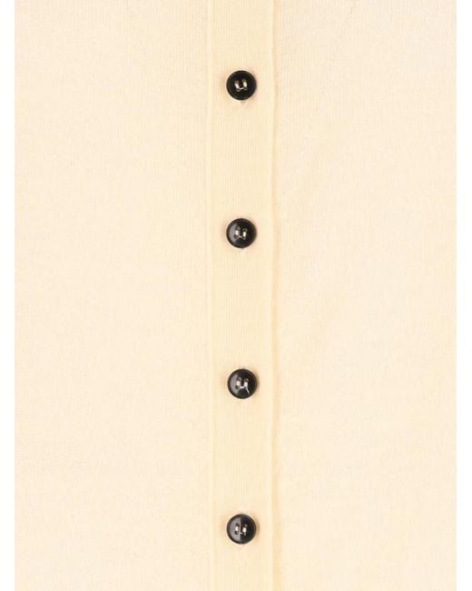 Barena White Zea Piuma High-Neck Button-Up Cardigan