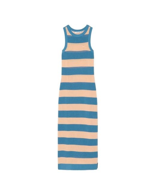 Lacoste Blue Striped Midi Dress