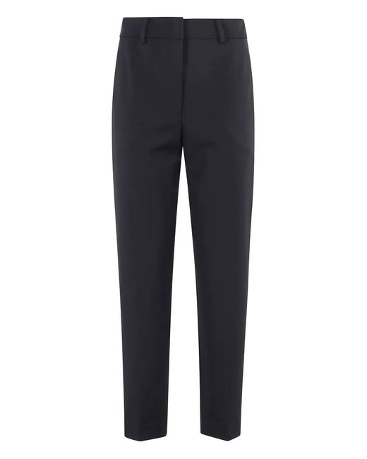 Pantalones Planos En El Frente Seventy de color Blue