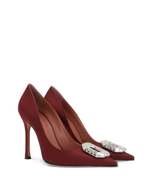 AMINA MUADDI Red 105mm Camelia Pumps