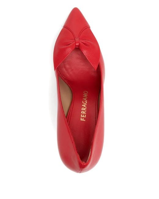 Ferragamo Pink 70Mm Bow Pumps