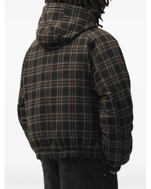 Arte' Black Check-Pattern Reversible Jacket for men