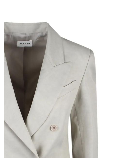 P.A.R.O.S.H. Gray Double-Breasted Blazer