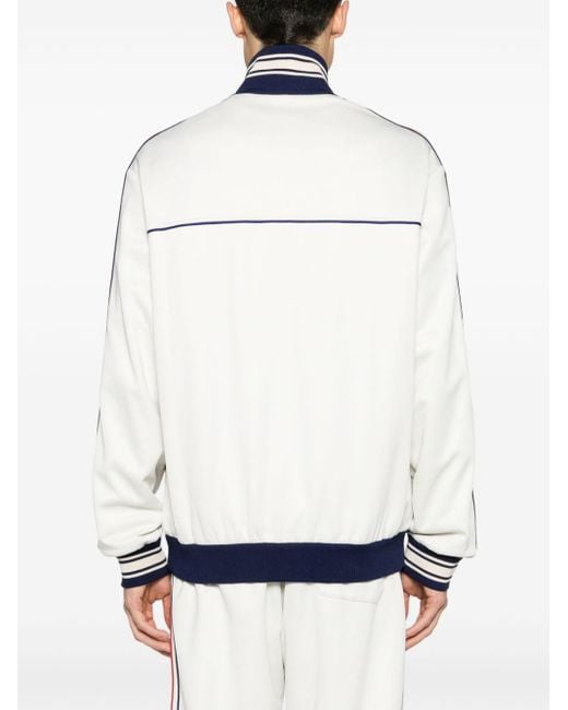 Gucci White Logo-patch Zip-up Sweatshirt for men