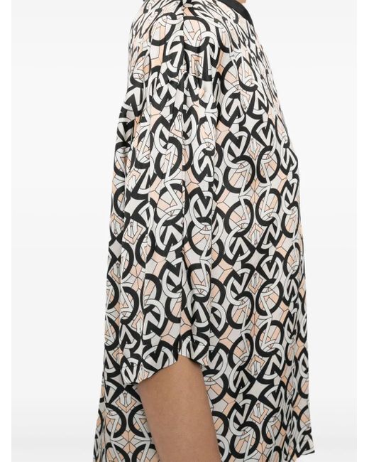 Zuhair Murad Natural Subtitle-Printed Charmeuse T-Shirt