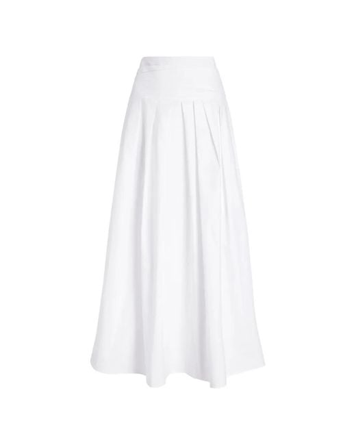 Proenza Schouler White Nessa Pleated Poplin Maxi Skirt