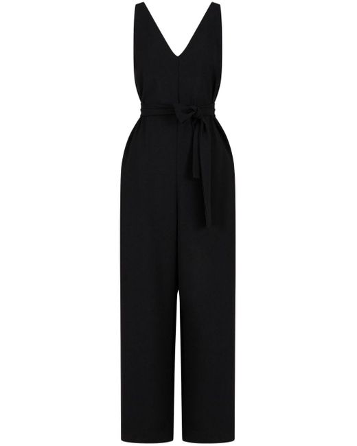 ARMANI EXCHANGE Sleeveless Belted Jumpsuit in Black Lyst