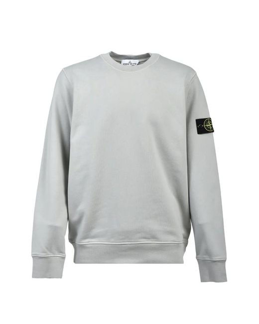 Stone Island Gray 6100060 Organic Cotton Fleece Sweatshirt for men