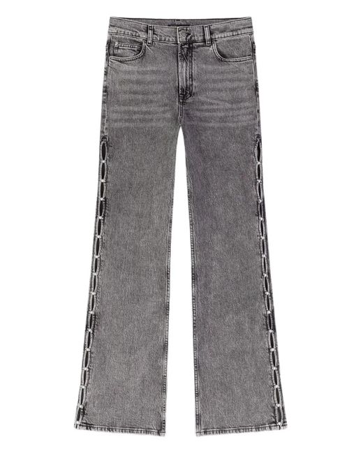 Maje Gray Rhinestone-Embellished Jeans