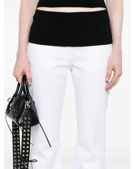 Givenchy White Raw-Cut Detail Low-Rise Flared Jeans