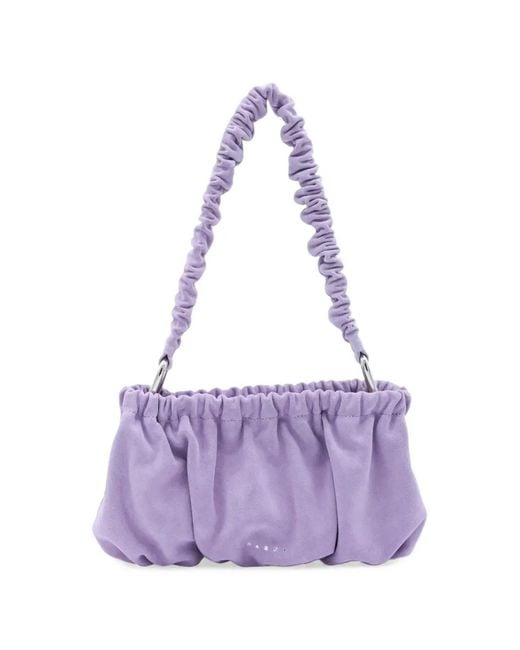 Marni Purple Ruched Shoulder Bag