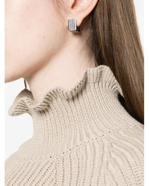 Max Mara White Ruffled Cotton Sweater