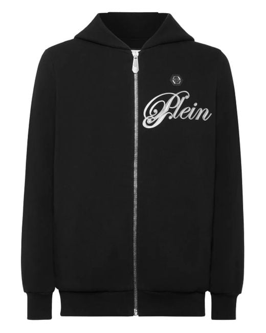 Sudadera con capucha y aplique de calavera Philipp Plein de hombre de color Black