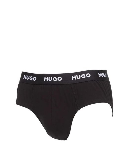 HUGO Black Logo Hip Briefs for men