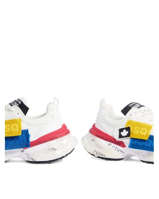 DSquared² White Logo-Appliqué Sneakers for men