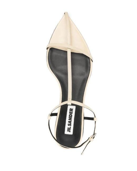 Jil Sander White Cage Flat Sandals