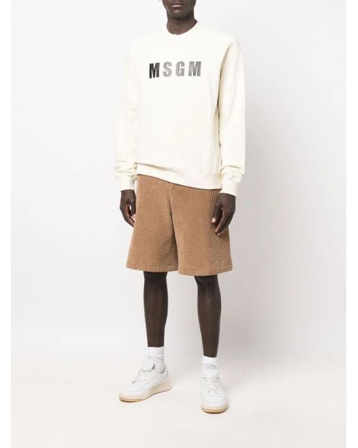MSGM White Logo-Print Sweatshirt for men