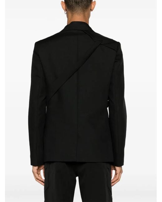 HELIOT EMIL Black Equilibrium Single-Breasted Blazer for men