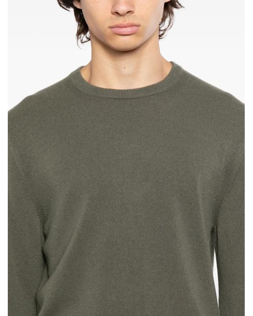 N.Peal Cashmere Green Oxford Sweater for men