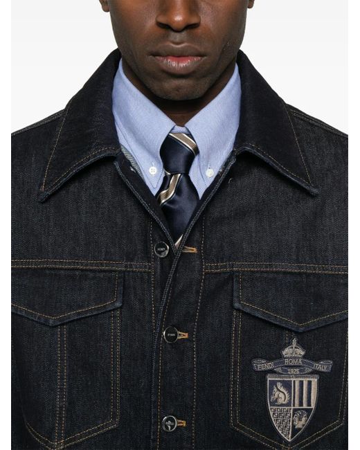 Fendi Denim Jack in het Black voor heren